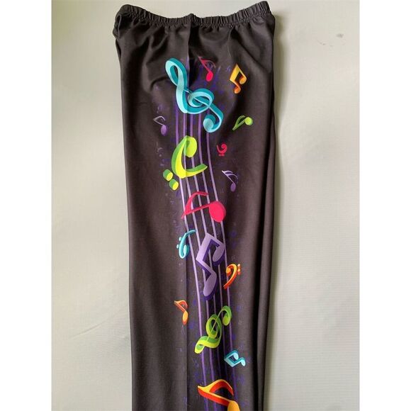 Women's Music Note Print Leggings Multicolor Size L Casual‎ - Picture 13 of 13
